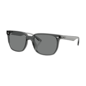 Ray-Ban square sunglasses in transparent grey with dark grey lenses and matching grey acetate frames