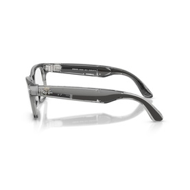 Ray-Ban Polar grey sunglasses, rear three-quarter view showing temple arms and translucent grey frame construction