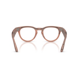 Ray-Ban Polar sunglasses in pink, rear view showing round frames and temple arms with translucent finish