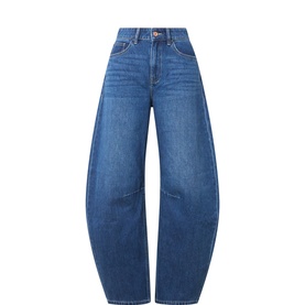 High-Rise Barrel Leg Jeans