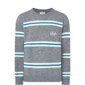 Mohair Logo Striped Sweater