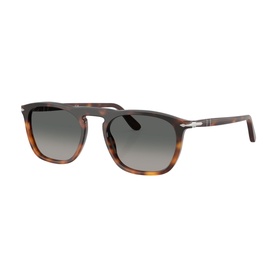 Persol sunglasses in tortoiseshell and grey with silver hardware, square frame and gradient grey lenses
