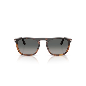 Persol sunglasses in tortoiseshell and grey with square frames, gradient grey lenses and dark temples