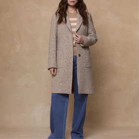 Amanda Herringbone Donegal Tweed Coat