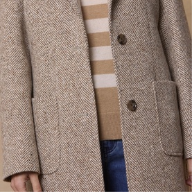 Amanda Herringbone Donegal Tweed Coat