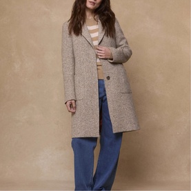Amanda Herringbone Donegal Tweed Coat