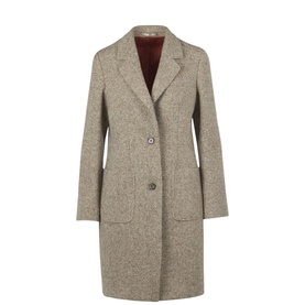 Amanda Herringbone Donegal Tweed Coat