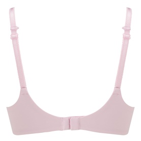 Chantelle Norah Chic Plunge T-Shirt Bra in Candy Pink, rear view showing hook and eye closure and adjustable J hook straps.