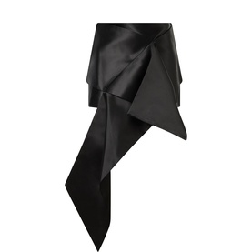 Cross Drape Asymmetrical Mini Skirt