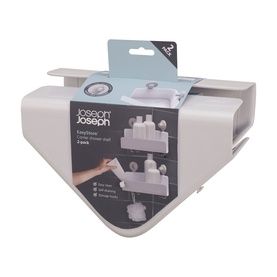EasyStore&trade; 2-piece White Corner Shower Shelf Set