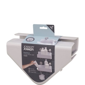 EasyStore&trade; 2-piece White Corner Shower Shelf Set