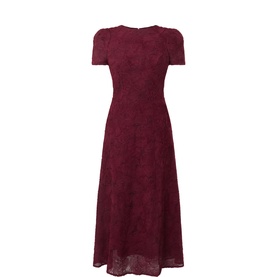 Flower Mesh Flared Dress