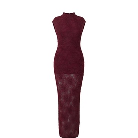 Flower Mesh Gown Dress
