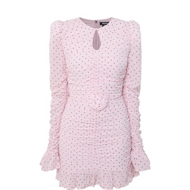 Ruched Micro Floral Mini Dress