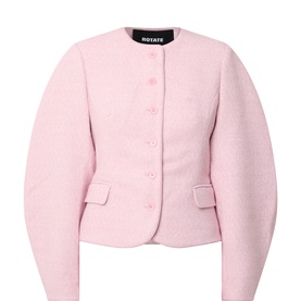 Cocoon-Sleeved Boucle Jacket