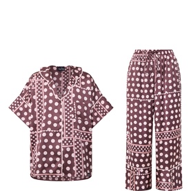 Patchwork Polka Satin Oversized Pyjama Set