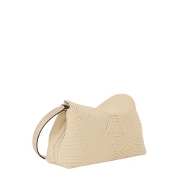 Toteme pearl clutch bag with embossed wave texture, silver-tone hardware, and slim top handle