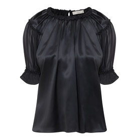 Alina Silk Ruffle Blouse
