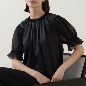 Alina Silk Ruffle Blouse