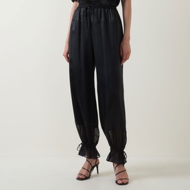 Camile Silk Ruffle Trousers