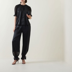 Camile Silk Ruffle Trousers