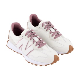 New Balance Golf women's trainers in brown, featuring pink laces, tonal N logo detail, and gum rubber sole