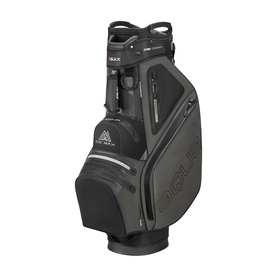 Big Max cart golf bag in black and grey with multiple zip pockets, carry handle, and structured base