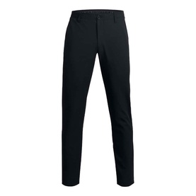 Under Armour sports trousers in black, slim tapered leg, zip fly, clean waistband with belt loops.