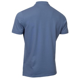 Calvin Klein Golf polo shirt in Denim Blue, short sleeves, ribbed collar, rear view showing clean plain back panel.