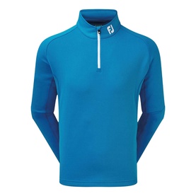 Footjoy cobalt blue quarter-zip pullover top with contrast side panels and white zip detail