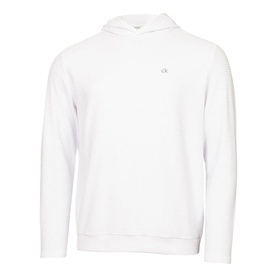 Calvin Klein Golf white pullover hoodie with small logo embroidery on chest, ribbed cuffs and hem