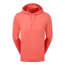 Footjoy hoodie in Solid Nantucket Red, lightweight pullover style with drawstring hood and long sleeves