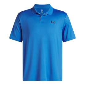Under Armour Performance 3.0 polo shirt in blue, short sleeve with two-button placket and logo at chest