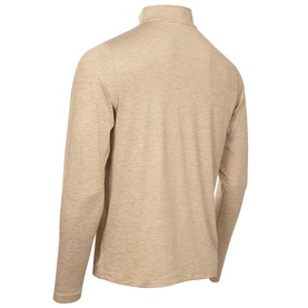 Calvin Klein Golf khaki marl quarter-zip long sleeve top, rear view, lightweight fabric with stand collar