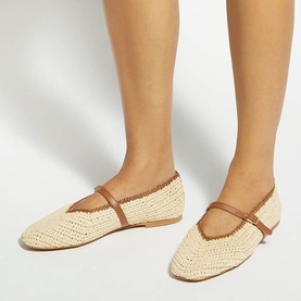 Haloha Raffia Mary-Janes Flats