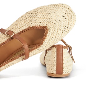 Haloha Raffia Mary-Janes Flats