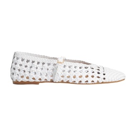 Hazella Woven Leather Mary-Jane Flats