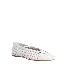 Hazella Woven Leather Mary-Jane Flats