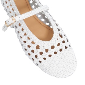 Hazella Woven Leather Mary-Jane Flats