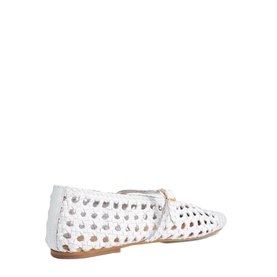 Hazella Woven Leather Mary-Jane Flats