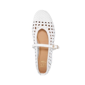 Hazella Woven Leather Mary-Jane Flats