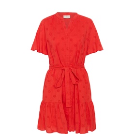 Fiona Eyelet Mini Tiered Flared Dress