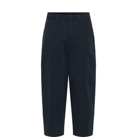 Mette Mid-Rise Barrel Leg Cropped Trousers