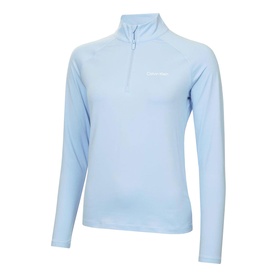 Calvin Klein Golf women's Blue Bell quarter-zip long sleeve top with high neck collar, lightweight performance fabric