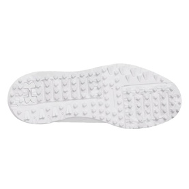 Under Armour women's golf shoe sole in white, showing textured rubber outsole with spikeless traction nubs