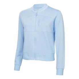 Calvin Klein Golf Blue Bell zip-up bomber jacket with ribbed collar and cuffs, ghost mannequin shot