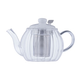 Luxe Glass Teapot White 1L