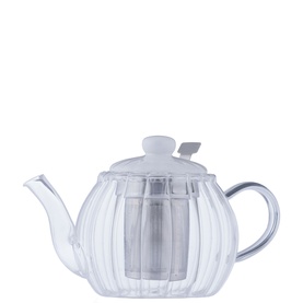 Luxe Glass Teapot White 1L
