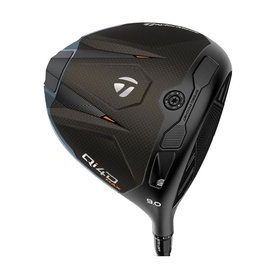 TaylorMade Qi40 Max Golf Driver in black with copper accents, 9.0 degree loft, graphite shaft, angled sole view
