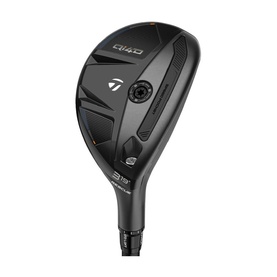 TaylorMade Qi40 Rescue Club in black, 3 hybrid loft, matte finish with dark crown and silver face detail
